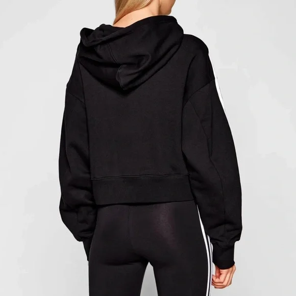 Adidas Originals Women's Super Heavy Classics Crop Pullover Hoodie Black XS - Picture 2 of 3